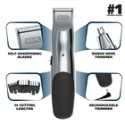 Wahl Groomsman Rechargeable Beard Trimmer Kit For Mustaches  Nose Silver 