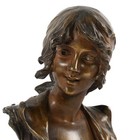 Signed Earnest Wante Art Nouveau Bronze Bust  salammbo 