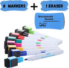 8 Magnetic Dry Erase Markers With Eraser     Fine Tip  Assorted Colors  Low Odor