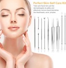 9 Pcs Blackhead Remover Extractor Pimple Popper Tool Kit Stainless Steel Facial