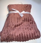 Nwot Stylish Baby Soft Flannel Fleece Baby Infant Throw Blanket In Peach Brown