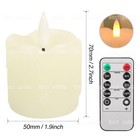 6pcs Real Wax Flameless Flickering Led Tea Light Candles Timer Battery Operated