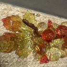 Vintage Lucite Faceted Grapes Leaf Cluster Fruit Decor Acrylic Yellow red