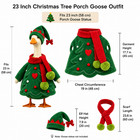 Christmas Porch Goose Outfits For 23  Goose Statue Xmas Tree Goose Plush Clothes
