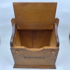 Vintage Wood Wall Hanging Counter Top Recipe Card Storage Box Holder 8 Inch Tall
