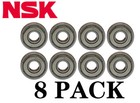  qty 8  Nsk 608zz Precision Bearings 8x22x7mm rotating Quiet High Speed Bearings