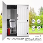 52 Cu ft Outdoor Storage Box Horizontal Resin Patio Garden Shed W  Lockable Door