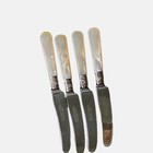 Vintage Antique Mother Of Pearl Sterling Silver Shanks Set Of 4 Precious Metals