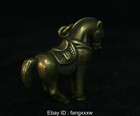 China Chinese Folk Bronze Brass Lucky Animal Zodiac Year Horse Statue Pendant