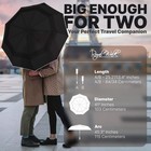 Umbrella Windproof Folding Real Wood Handle Automatic Open Close Vented Canopy