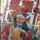 Vintage Large Captain Morgan Original Spiced Rum Bar Sign Mirror Nautical Rope