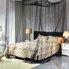 4 Corner Post Bed Canopy Mosquito Net Netting Black Full Queen King Size