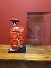 Vintage 24  Japanese Nishi Geisha Porcelain Doll Seven Hats Dance Glass Case 