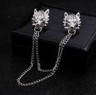 New Wild Wolf Head Collar Tips In Solid 925 Sterling Silver For Men s Party Wear