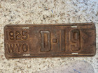 1925 Wyoming Dealer License Plate  Original