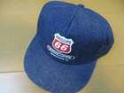 Vtg Phillips 66 Denim Trucker Hat Mens Snap Back Blue Red Driscopipe Tx Oil Gas