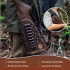 Tourbon Leather Rifle Recoil Pad Gun Cheek Rest Ammo Holder Stock Cover Lop Add