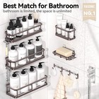Shower Caddy Adhesive  Rustproof Shower Organizer With Soap Holder  Large Cap   