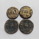 Brutus 4 Roman Silvered Bronze Ancient Coins Denarius Eid Mar Antique Genuine