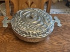 Vtg Don Drumm Large 3 Qt Round Textured Cast Alum Casserole Handles   Domed Lid