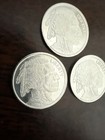 3x Liberty Buffalo 1 Gram  999 Fine Silver Rounds  Lot Of 3 - Free Shipping