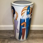 Vintage Umbrella Print Stand Ceramic Stoneware Bright Colorful Whimsical Modern