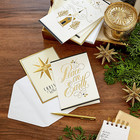 Boxed Christmas Cards Assortment  Elegant Icons  4 Designs  24 Cards With