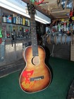 Rare Vintage  kenny Roberts  Stencil Singing Cowboy Parlor Acoustic Guitar Case