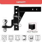 Adjustable Trailer Hitch Ball Mount - Fits 2-inch Receiver  2  Tow Balls  7500lb