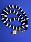 Unique Ottoman Antique Islamic Tasbih worry Beads Black White Silver Rare 69 Gr