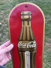 Original Coca Cola Embossed Painted Tin Thermometer Sign