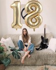 40 Inch Light Gold 16 Number Balloons White Gold Giant 16 Foil Mylar Helium