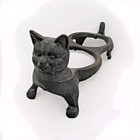 Vintage Black Americana Cast Iron Cat Food Water Bowl Feeder No Bowls