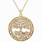 Tree Of Life Celtic Frame Pendant Necklace Solid Sterling Silver 925