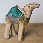 Vintage Leather Camel Figurine    Ornament Handmade Stuffed Animal Decor Egypt