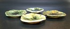 Gorgeous Set Of 4 Matching Antique Majolica Butter Leaf Design Pats Pottery