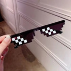 Mosaic Sunglasses Cool Party Vintage Shades Eyewear Pixelated Sun Glasses Funy 