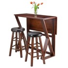 3-piece Harrington Drop Leaf High Table With 2 Cushion Round Seat Stools  24-   