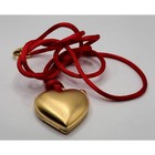 Estee Lauder Solid Perfume Necklace Heart Pendant Gold Tone 2011 Red Cord