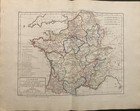1798 Large Antique Map Of France   Gaul  Ancient Roman Provinces  Hand Colored