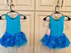 Pair Of 2 La Petite Ballerina Child Beaded Flower Tutu Ballet Dress Blue Size S