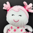 Baby Starters Pink Girl Doll Soft Plush Swirl Fur Skirt Polka Dots Satin Lovey