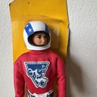 Vintage 1972 Ideal Evel Knievel Action Figure  red Cycle Suit  Belt  Helmet Mint