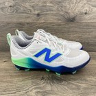 New Balance Velo V4 Molded Lab Fast Pitch Softball Cleats Women s 10 White Blue