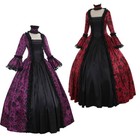 Retro Women Victorian Cosplay Costume Dress Medieval Renaissance Party Ball Gown