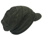 Men Knit Beanie Visor Cap Winter Warm Hat Women Thick Knit Beanie With Brim