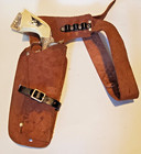 Vintage Hubley Usa Pistol Cap Gun Toy Western White Black Steer Grips Holster 
