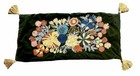 Green Velvet Floral Embroidered Pillow Cover  1 Count  Cover Only- No Insert 