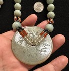  b  Antique Jade Pi Necklace Jade Beads