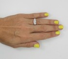 14k White Gold Over 2ct Princess Cut Lab-created 3-stone Engagement Wedding Ring